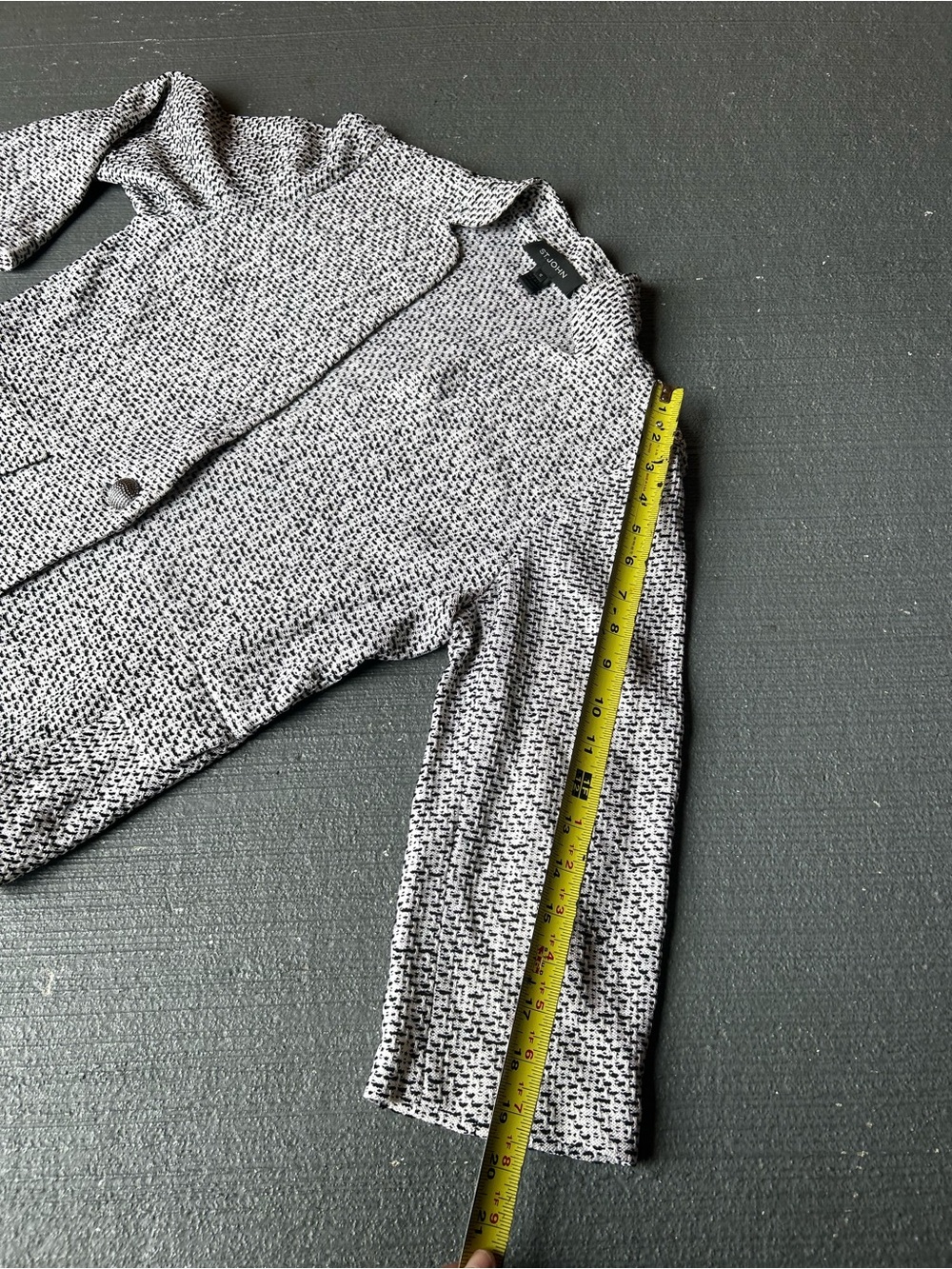 St. John Black and White Tweed Pencil Skirt Set - Picture 9 of 15